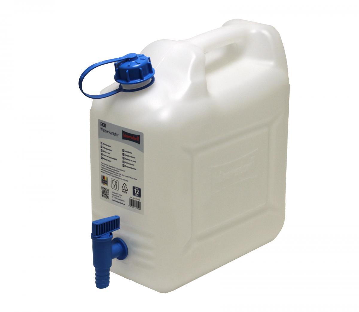 Wasserkanister 10 Liter natur mit Ablasshahn