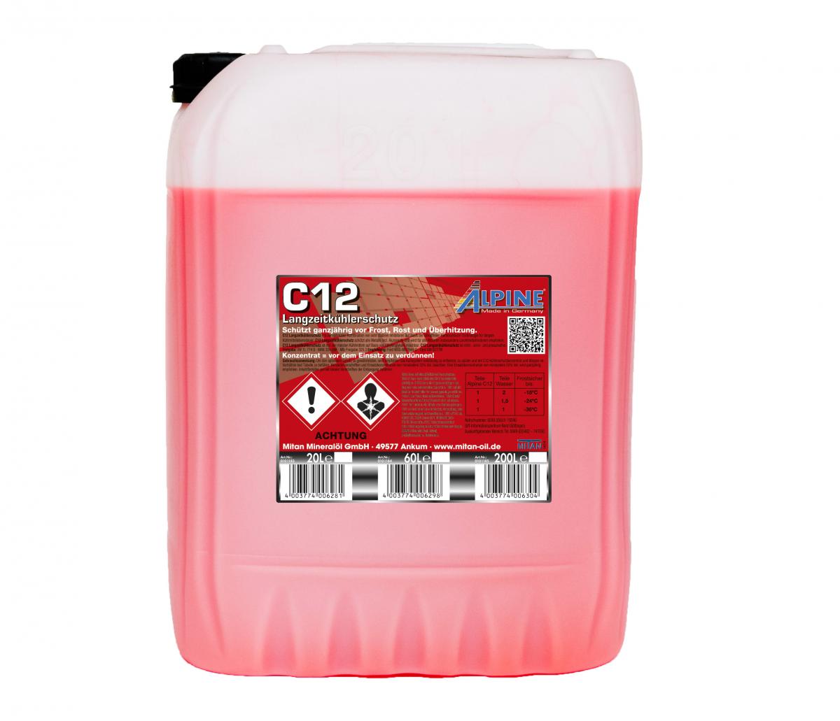 Kühlerfrostschutz Langzeit 20 Liter/Gebinde (rot C 12)