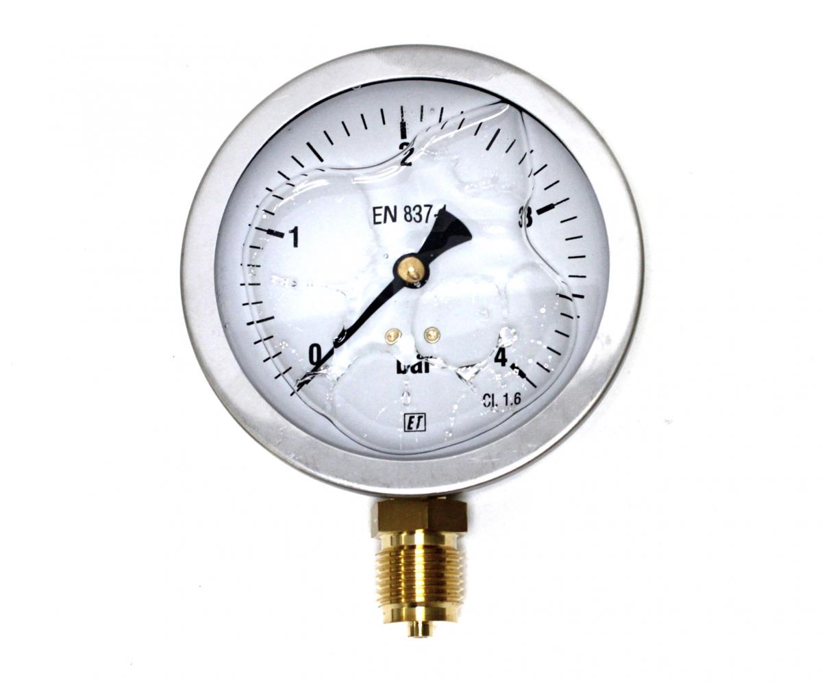 Rohrfeder-Glyzerinmanometer D = 100 mm, Gehäuse Edelstahl