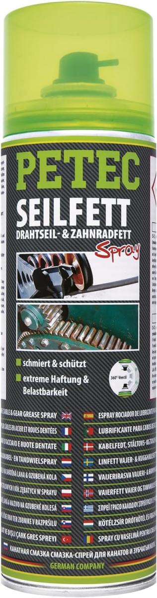 PETEC Seilfett, Drahtseil- & Zahnradfett Spray, 500ml