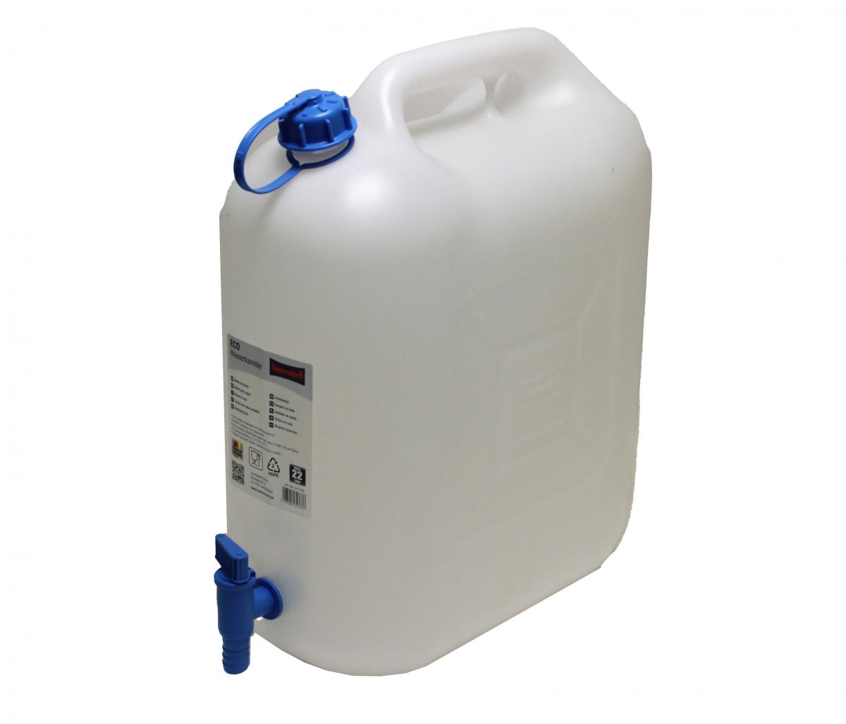 Wasserkanister 22 Liter natur mit Ablasshahn