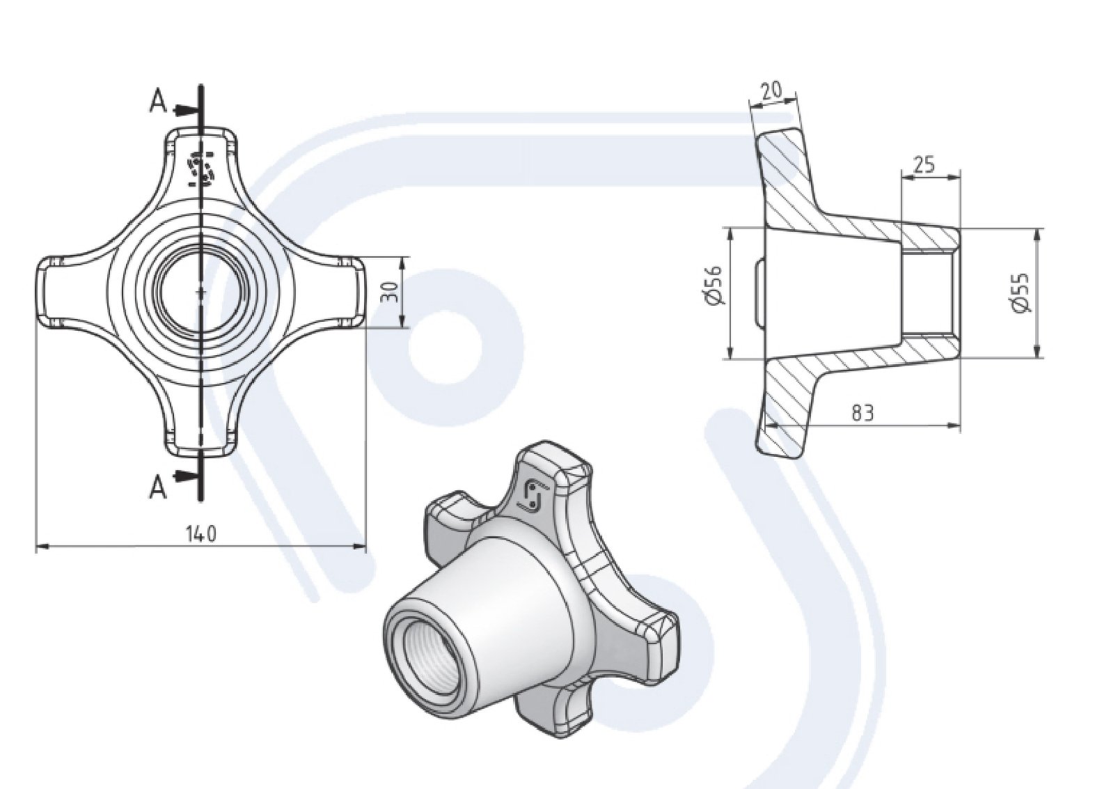 Spannmutter verz. , Ø außen 140 mm