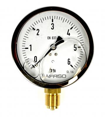 Rohrfeder-Glyzerinmanometer D = 100 mm, Gehäuse Edelstahl