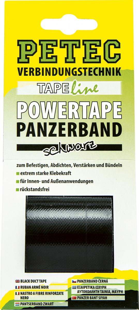 PETEC Power Tape / Panzerband schwarz, 50mm x 5 m, SB-Karte