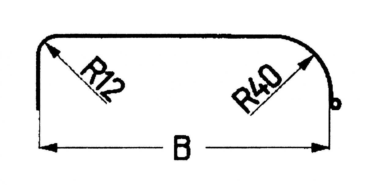 Blechkotflügel eckigrund