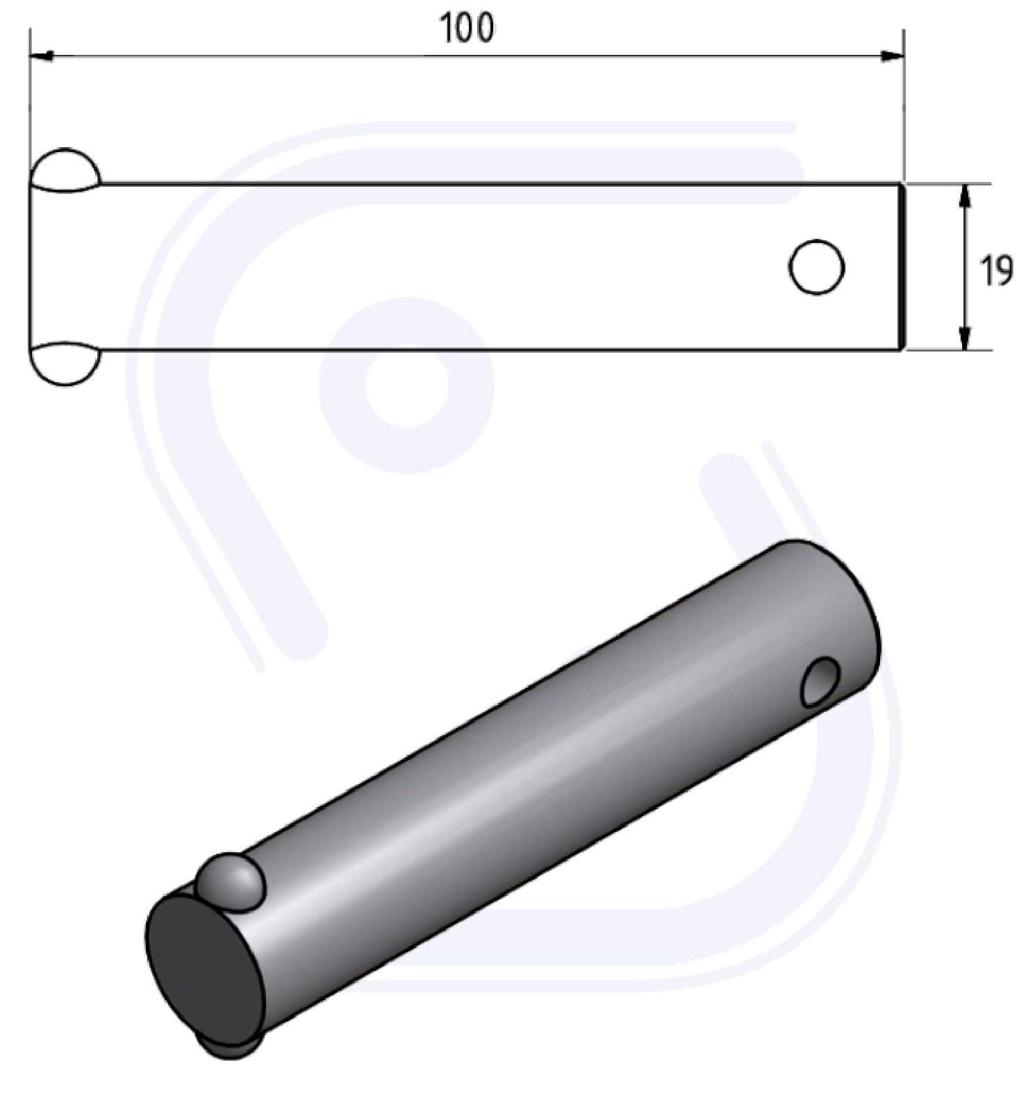 Knebel 19mm für