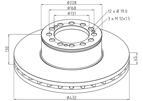 Corexx Bremsscheibe p.f. MAN TGA, TGS, TGX, TGM, L 2000, VA