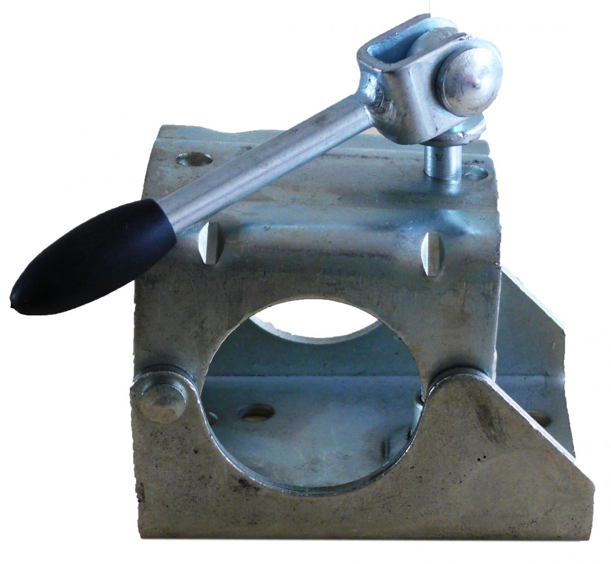 Klemmschelle, Stahl vz., mit Klappknebel, für Rohr-Ø 60 mm