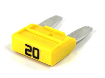 Mini-Flachsicherung 20,0 A gelb - VPE á 50 Stück