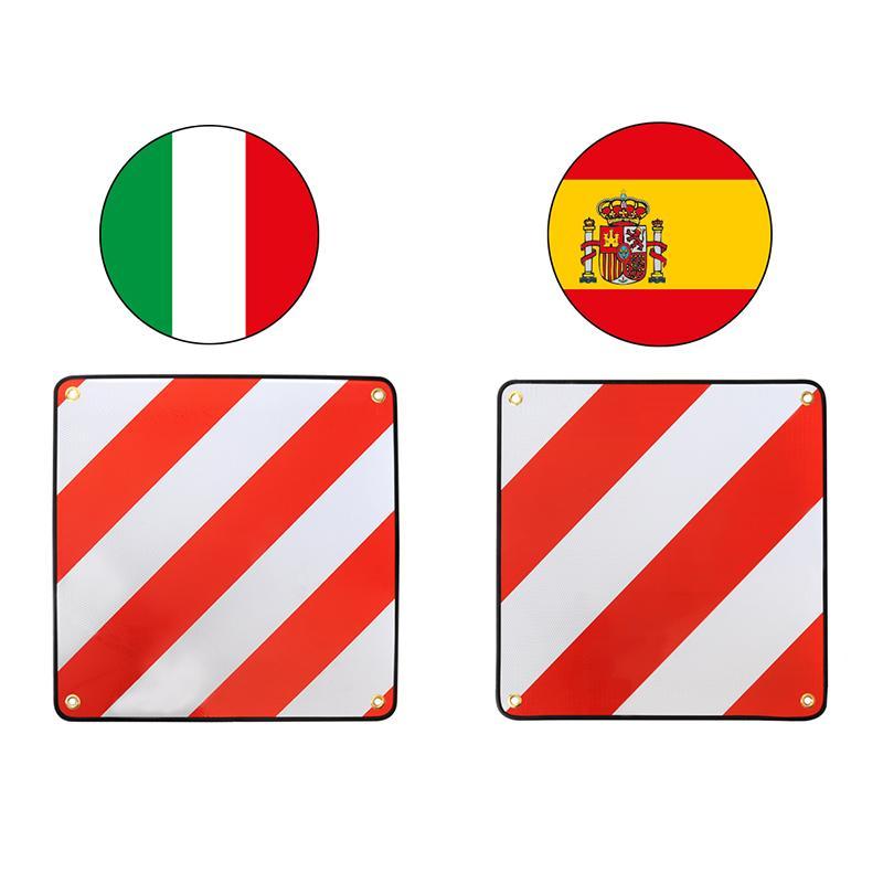 Alu Warntafel für überstehende Lasten (Ausf. Italien+Spanien)