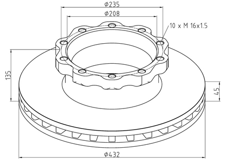 Corexx Bremsscheibe p.f. MAN TGA, TGS, TGX, TGM, L 2000, HA