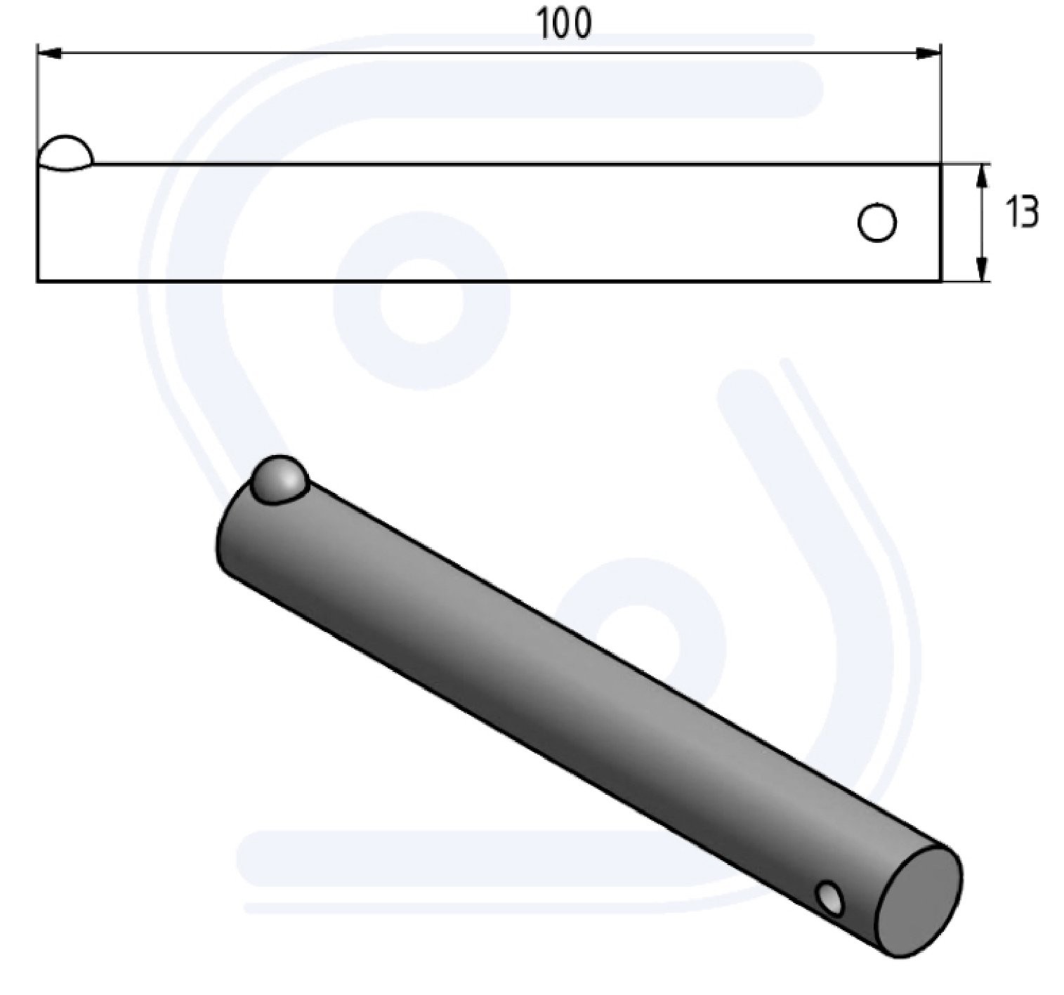 Knebel 13mm für 38'er Spannbolzen, verz.