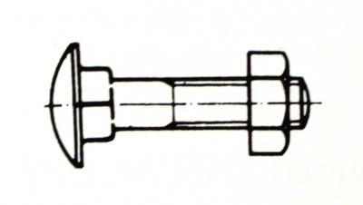 Schloßschrauben DIN 603 vz M 8 x 30 mit Muttern