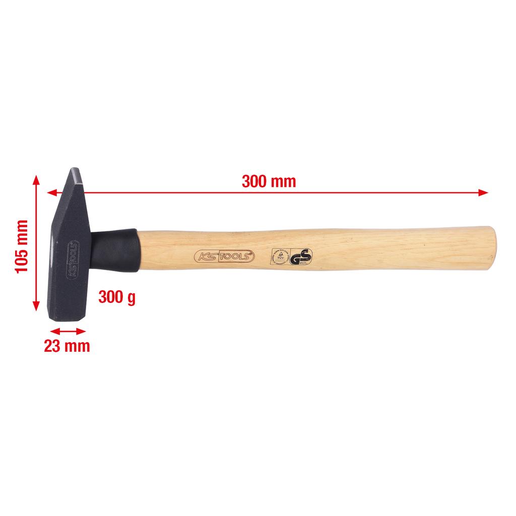 Schlosserhammer mit Hickorystiel, 300 g