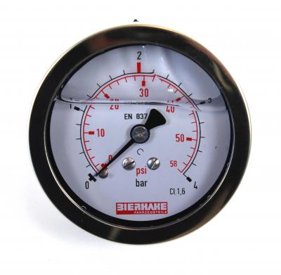 Rohrfeder-Manometer, VA D = 63 mm, Gehäuse Edelstahl